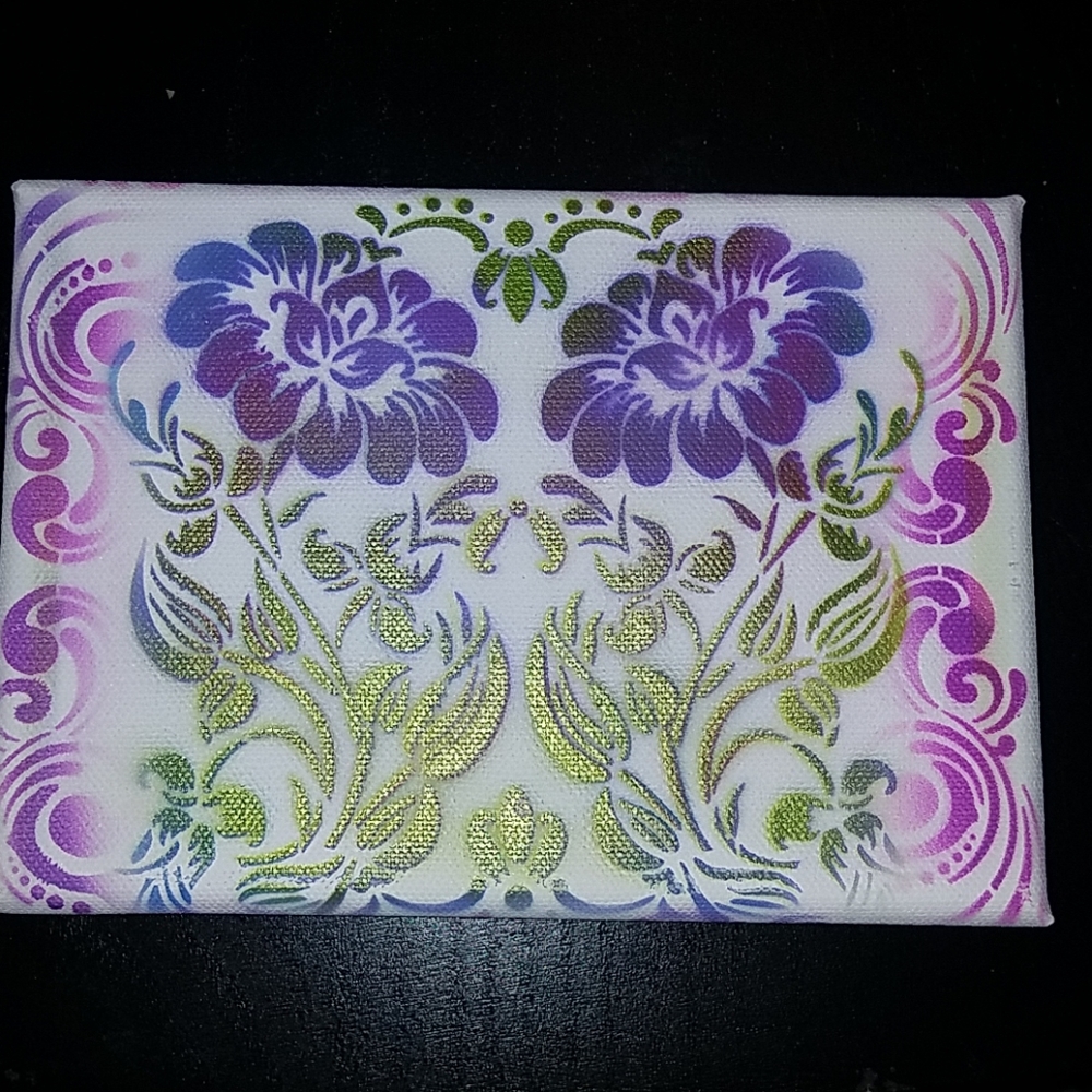 5 x 7 airbrush Flower Dance art piece original